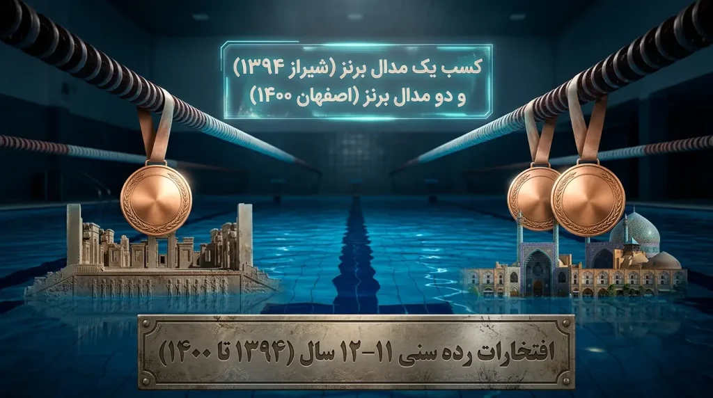 مدال‌های برنز تیم ۱۱-۱۲ سال دلفین کرج در مسابقات کشوری شیراز و اصفهان